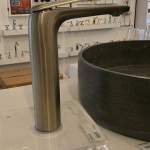 Grifo monomando de lavabo acero cepillado